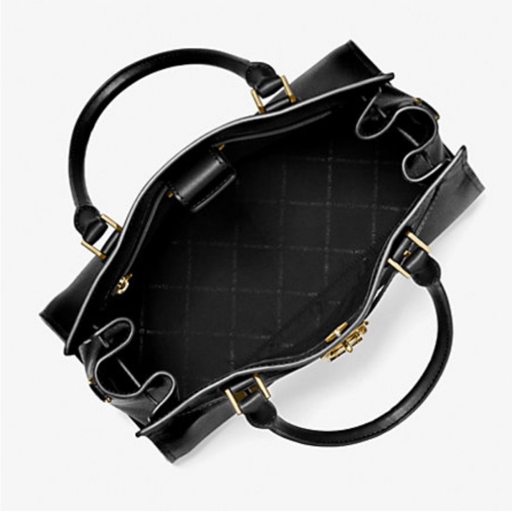 Michael Kors Hamilton Medium Satchel Purse Handbag in Black NWT - Picture 3 of 12